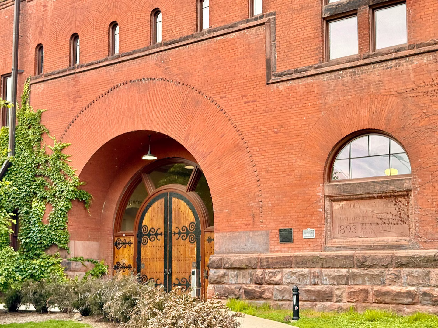 Arched entrance at the Red Gym, Madison.